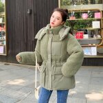 Doudoune mi longue - vitata - panda - tissu polaire - femme - vert