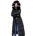 Doudoune missmao - capuche fourre - chaude dhiver - femme - noir
