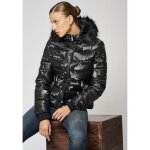 Doudoune noire femme - kaporal - molo - capuche amovible - coupe regular - fermeture zippe