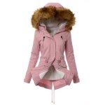 Doudoune polaire femmes hiver chaud avec capuche coupe - vent xd599 rose - mobigarlan - femme - polyester ...
