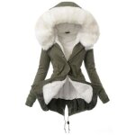 Doudoune polaire femmes hiver chaud de paississant coupe - vent avec capuche xd601a vert