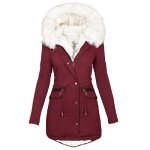 Doudoune polaire femmes hiver chaud - mobigarlan - xd602 - rouge - coupe - vent - paississant