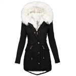 Doudoune polaire femmes hiver chaud - mobigarlan - xd602a - noir - coupe - vent - paississant