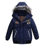 Doudoune polaire garon hiver long chaud - mobigarlan - xd543a - bleu - plus de velours - aviateur