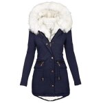 Doudoune polaire - mobigarlan - femmes - coupe - vent - hiver chaud - bleu