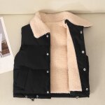 Doudoune polaire sans manches pour garçons doudoune chaude décontractée à revers Doudoune polaire sans manches pour garçons doudoune chaude décontractée à revers