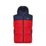 Doudoune sans manches alaska - tommy jeans - homme - rouge - 100% polyester recycl