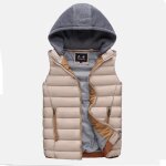 Doudoune sans manches à capuche homme - leoclotho - kaki - coupe classique - tissu lisse - fermeture ... Doudoune sans manches à capuche homme - leoclotho - kaki - coupe classique - tissu lisse - fermeture ...