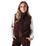 Doudoune sans manches effet velours femme project x paris - marron - s