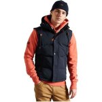 Doudoune sans manches everest - superdry - homme - bleu - fermeture zippe et boutons - pression