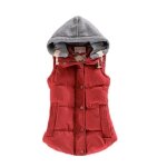 Doudoune sans manches femme  capuche - funmoon - grande taille - orange - 81% coton - fermeture clair ...