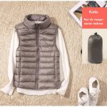 Doudoune sans manches femme - ecelen - lgre  col montant - garnie de duvet de canard blanc