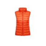 Doudoune sans manches femme - guocu - ultra lger - col montant - duvet de canard - orange
