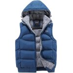 Doudoune sans manches hiver - leoclotho - bleu clair - homme - 100% coton - fermeture clair