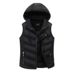 Doudoune sans manches hiver - leoclotho - noir - homme - 100% polyester - fermeture clair