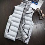 Doudoune sans manches homme doudoune ample paissie pour hommes col montant et veste en duvet avec fermeture ...