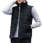 Doudoune sans manches homme - ecelen - veste en duvet dcontracte - noir - col montant