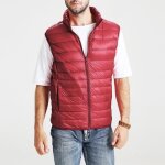 Doudoune sans manches homme funmoon - rouge - mince - fermeture clair - nylon