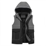 Doudoune sans manches homme - insfity - double polaire - couleur contraste - noir