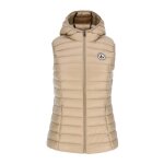 Doudoune sans manche jott mali noos - beige - col � capuche - sans manches - fermeture