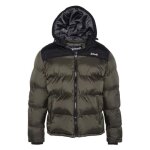 Doudoune enfant - schott - utah2b - vert kaki - capuche fixe - 100% nylon