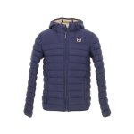 Doudoune synthtique - sergio tacchini - vessen jacket ls - bleu - capuche - 2 poches zippes