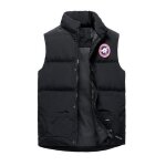 Doudoune zippee sans manches homme automne hiver veste chaude col montant couleur unie - noir Doudoune zippee sans manches homme automne hiver veste chaude col montant couleur unie - noir