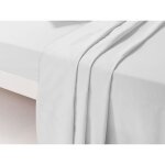Drap plat - dp134 - blanc - 180 cm x 290 cm - 100% coton - lavable en machine � 60�