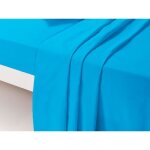 Drap plat - dp134 - bleu - 180 cm x 290 cm - 100 % coton - lavable en machine � 60�