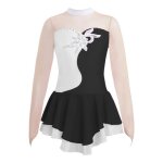 Robe de patinage artistique fille enfant brillante - dpois - justaucorps gymnastique manches longues ...