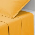 Drap plat carina en coton 180x290cm jaune moutarde - atmosphera createur dinterieur