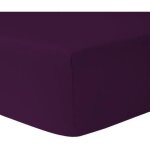 Drap housse - special grand bonnet - 100% coton - 140 x 190 cm - prune - tissage serr�