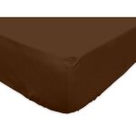 Drap housse 100 % coton 57 fils / cm2 - special grand bonnet - 180 x 200 cm - choco