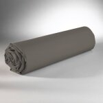 Drap housse - 100% coton - taupe - 180 x 200 cm - bonnet 25 cm - lavable