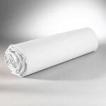Drap housse - coton - 140 x 190 cm - blanc - �lastiqu� - lavable en machine