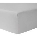 Drap housse 140 x 200 cm 100 % coton gris clair - homerokk