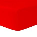 Drap housse 140 x 200 cm rouge 100 % coton - homerokk
