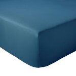 Drap housse 140x200 cm bonnet 30 cm percale de coton passion percale bleu cobalt