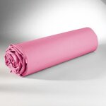 Drap housse - coton - 160 x 200 cm - rose - �lastiqu� - lavable en machine