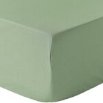Drap housse 160x200 + 30 cm 100% percale de coton 80 fils sauge