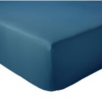 Drap housse 160x200 cm bonnet 40 cm percale de coton passion percale bleu cobalt