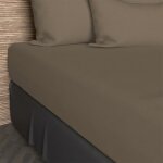 Drap housse 160x200 cm en coton 57 fils soleil docre taupe