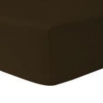 Drap housse 200 x 200 cm - choco 100% coton 57 fils / cm