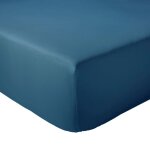 Drap housse 80x200 cm bonnet 30 cm percale de coton passion percale bleu cobalt