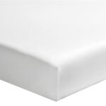 Drap housse blanc 100% satin de coton bonnet 30 cm 160x200 cm - blanc - fabriqu� en france - terre de ...