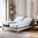 Drap housse blanc pour lit articul� jersey extensible 2x70x190 - blanc - terre de nuit
