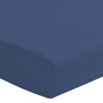 Drap housse 100% coton - bonnet 25cm - bleu - 160x200 cm - home linge passion