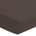 Drap housse color� 100% coton - bonnet 25cm - chocolat - 140x190 cm