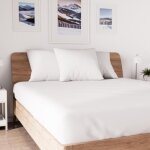 Drap housse en coton 160x200 cm jersey blanc par soleil docre