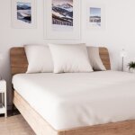 Drap housse en coton 160x200 cm jersey lin par soleil docre